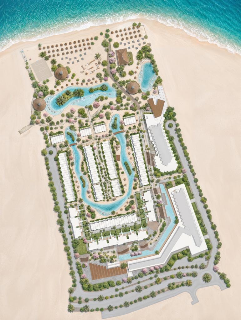 Aerial layout plan of Athinio beach resort
